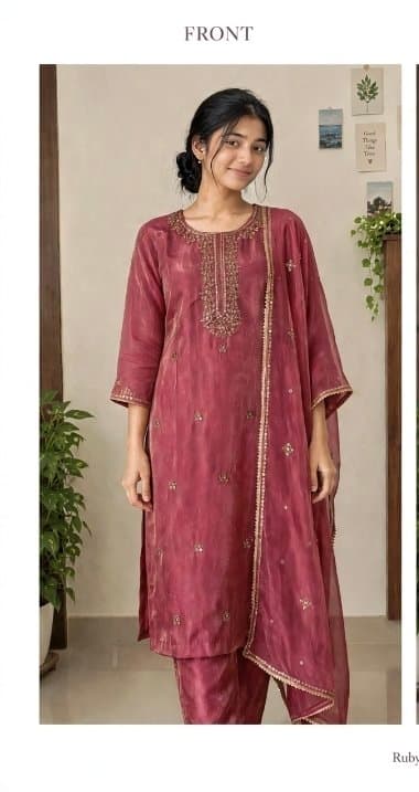 Ruby Rose โ Elegant Embroidered 3 pcs sett