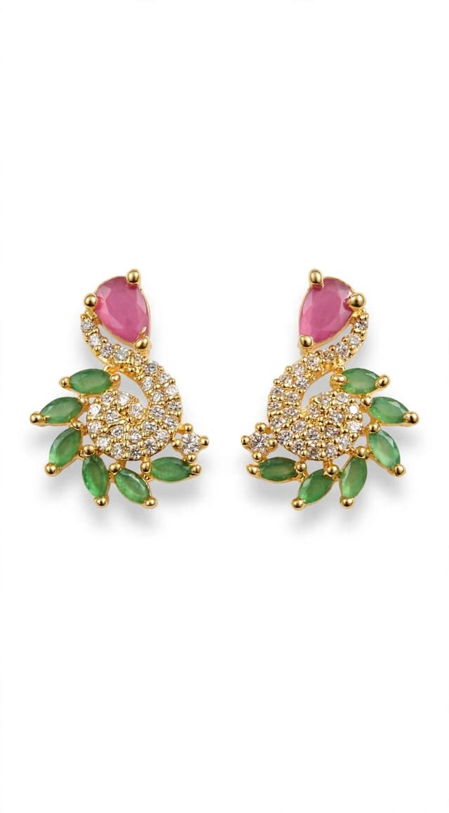 Pink tear drop + green leaves + diamond swirl โ same to same shine!