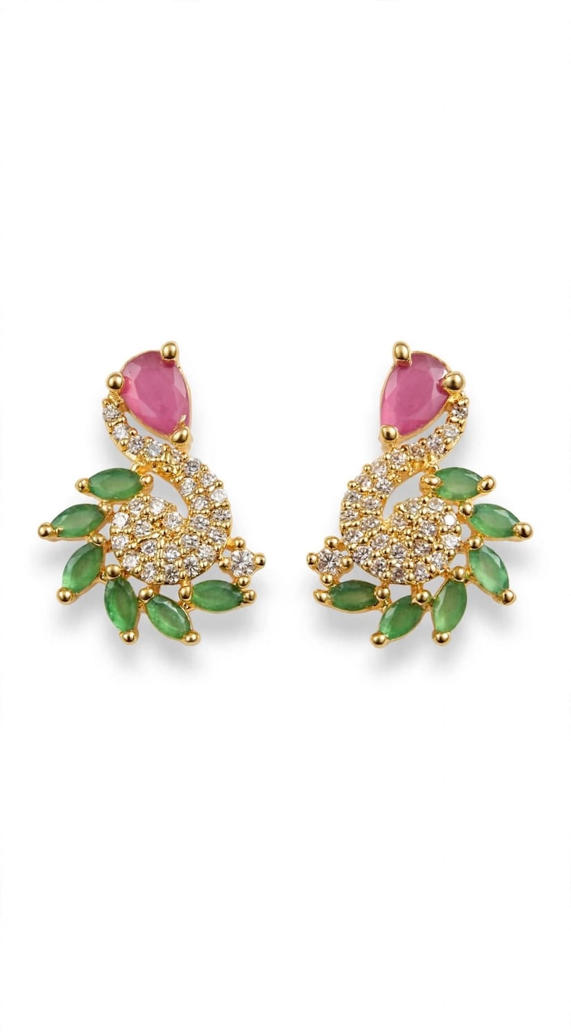 Pink tear drop + green leaves + diamond swirl โ same to same shine!